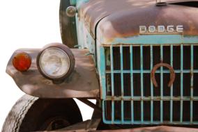 grill of Dodge, Old american Car close up