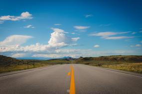 landscape of Road Mountains and Sky