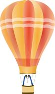 cartoon orange hot air balloon