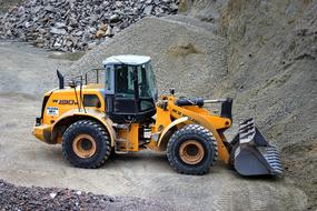 wheel loader in a quarry