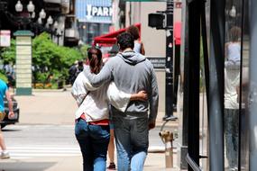 Couple People walk on street