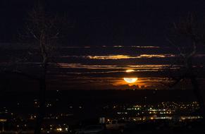 Dark Night Sky over city