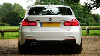 luxury white bmw car