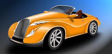 luxury yellow car as an illustration