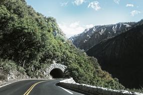 the road leading to the tunnel