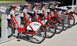 red bike rental in town