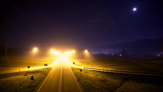 illuminated Highways crossing at night