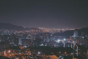 panoramic view of the modern architecture of the night city