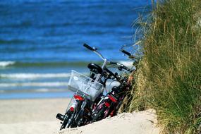 bicycles on the seaside on a sunny day