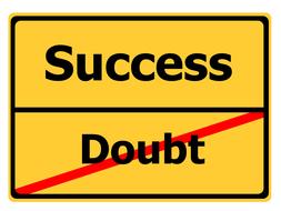 doubt success road sign
