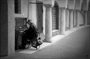Piano Player Man on street