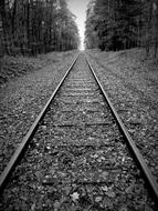 black and white, railroad bed