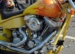 Motorcycle Engine Chrome close-up