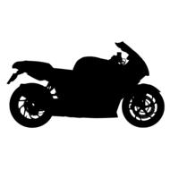 black silhouette of a racing motorcycle