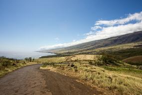 landscape of Track Dirt Road hills