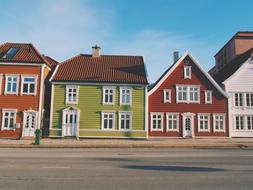 colorful town wooden houses