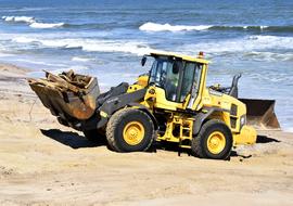 Hurricane Matthew Tractor on Beach