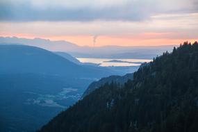 Silhouettes Mountains at Sunrise