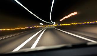 Car Tunnel Driving in a blurred background