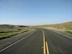 asphalt highway in california nature