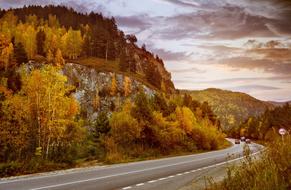 Mountains Road at Sunset