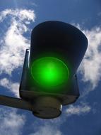 Traffic Green Light and cloud