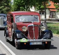 Wanderer, classic auto on street