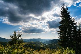 Landscape of carpatian mountains at Ukraine