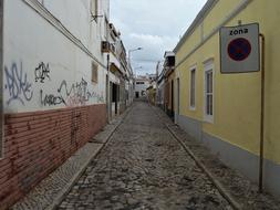 Street Rose Narrow in Old town