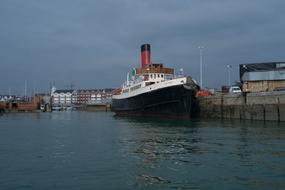 classic ship in port