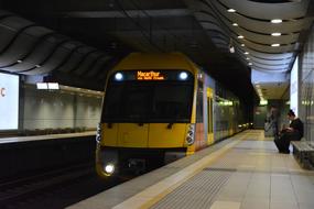 Train on station in underground, australia, Sydney