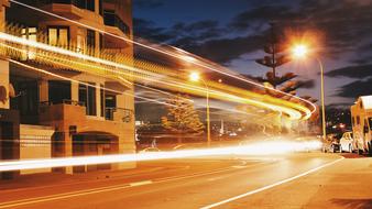 Architecture street lights at night