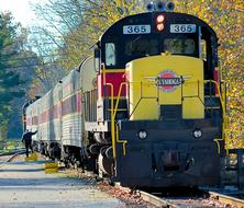 Locomotive Train on Railroad