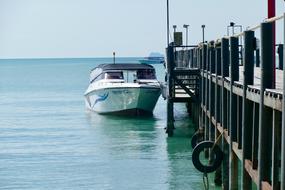 Shiny boat in the pier of Ko Samui, Thailand