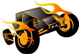 race car race speed auto black