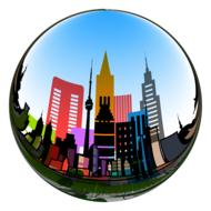 architecture city round clipart