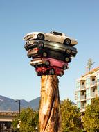 creative tower of cars