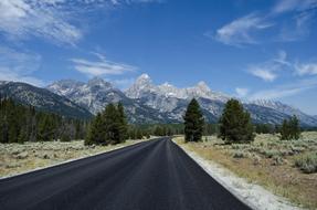 Asphalt Highway road and Mountain