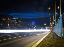 night traffic lights in the city center