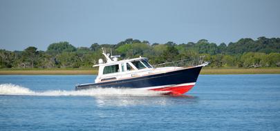 Luxury Yacht Cruising River