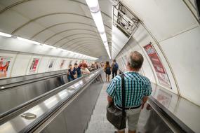 Tube Subway Escalator in prague