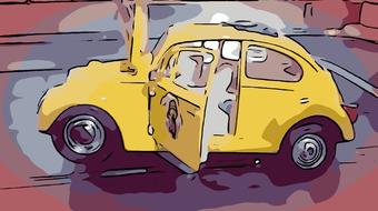 car fusca drawing