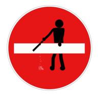 stick figure road sign traffic sign