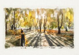 morning autumn street landscape