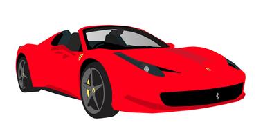painted red racing car ferrari f458