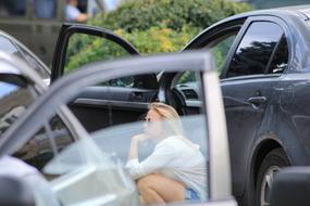 Girl Car Window