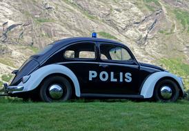 retro police car in Norway scandinavia