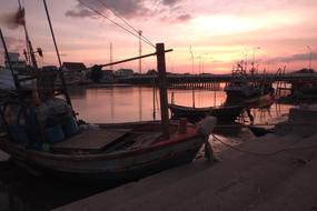 Sunset Boat Sea