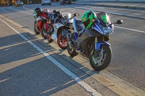 Motorcycles on Sunny Road