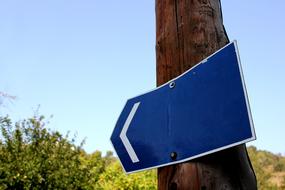 Shield Blue Road Sign Still